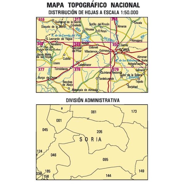 Topographic map of Spain n° 0349 - Cabrejas del Pinar | CNIG - 1 50,000 Online - Image 3