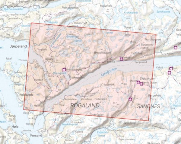 High mountain map - Preikestolen (Norway) | Calazo - Hoyfjellskart Fashion - Image 2