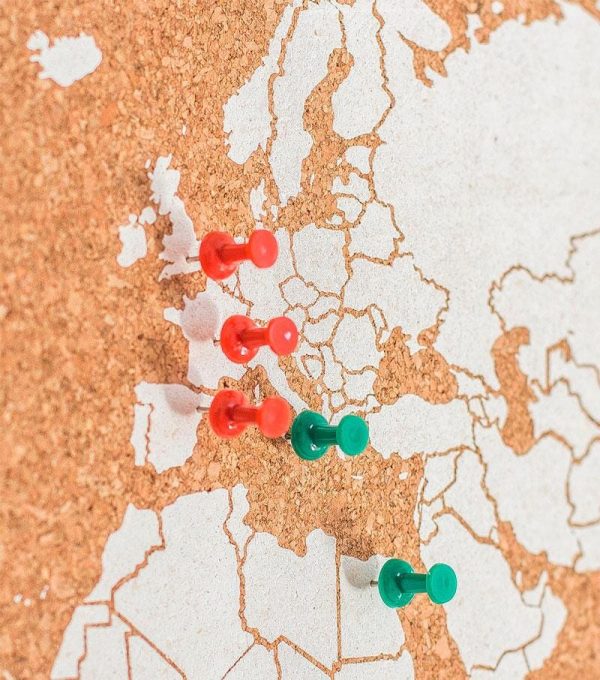 Map of Europe in cork - natural color, white print - Size L (60 x 45 cm) | Miss Wood Cheap - Image 2