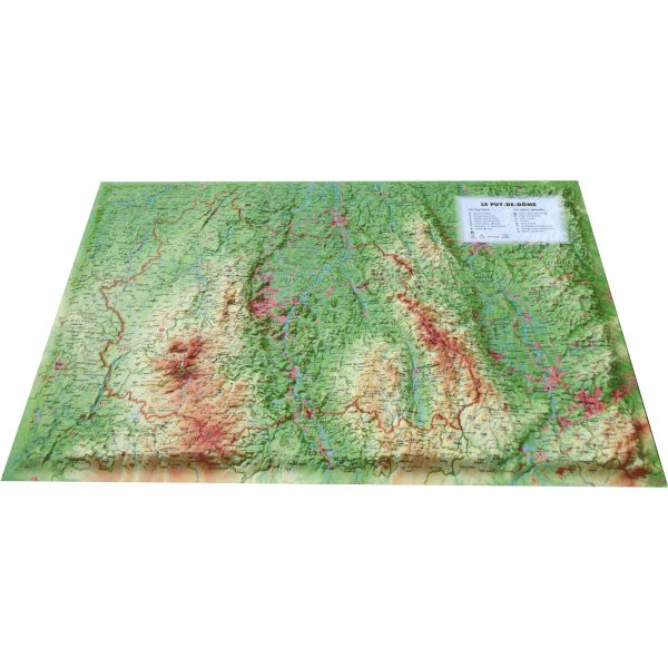 3D Raised relief map - Puy de Dôme - (61 cm x 41 cm) | 3D Map Discount - Image 2
