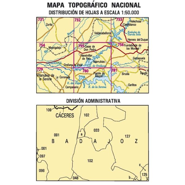 Topographic map of Spain n° 0755 - Navalvillar de Pela | CNIG - 1:50,000 on Sale - Image 3