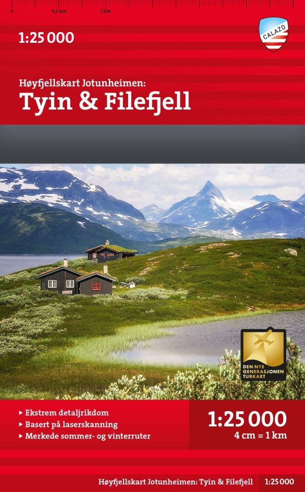 High Mountain Map - Jotunheimen: Tyin & Filefjell (Norway) | Calazo - Hoyfjellskart Online Sale