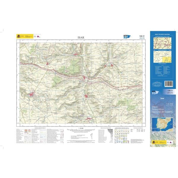 Topographic map of Spain # 0199.4 - Isar | CNIG - 1 25 000 For Sale - Image 2