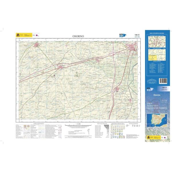 Topographic map of Spain # 0198.3 - Osorno | CNIG - 1 25 000 Online - Image 2