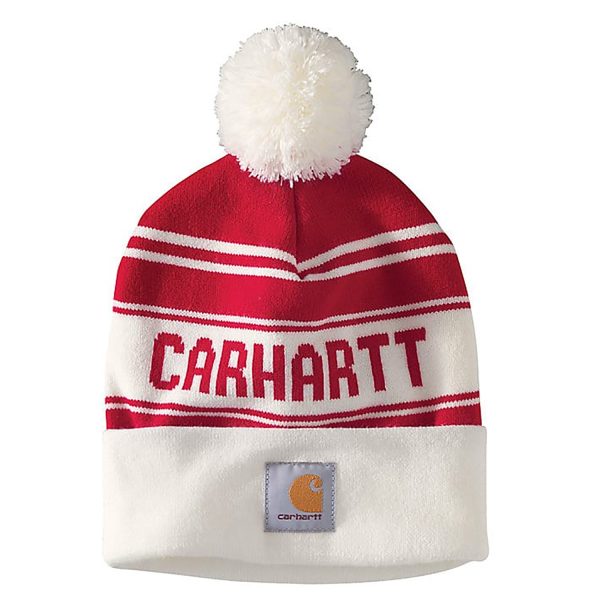 Knit Pom-Pom Cuffed Logo Beanie 105168 Online Hot Sale