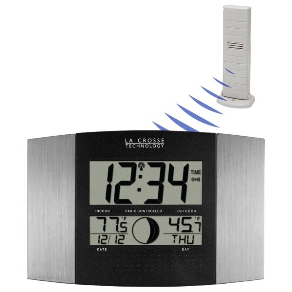 Atomic Digital Wall Clock with Moon Phase and Indoor Outdoor Temperature WS-8117U-IT-AL For Cheap - Image 3