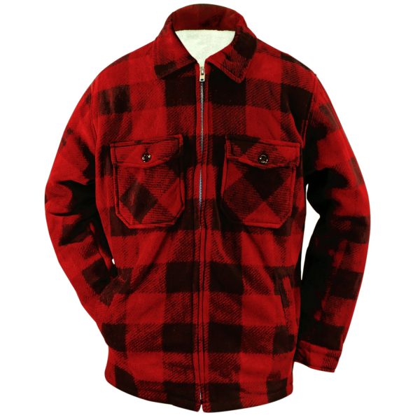 Men s Buffalo Plaid Fleece Lined Jacket M9109 Online now - Image 4