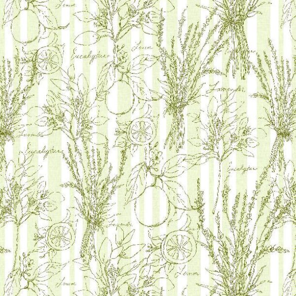 Lavender Lemonade Collection Toile Stripe Cotton Fabric 39885 Supply - Image 2