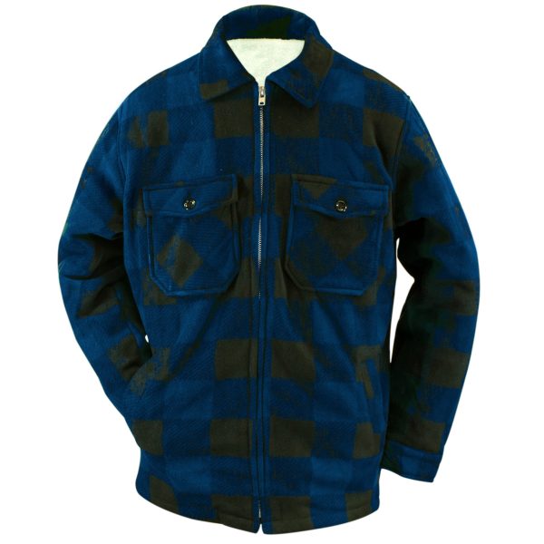 Men s Buffalo Plaid Fleece Lined Jacket M9109 Online now - Image 5