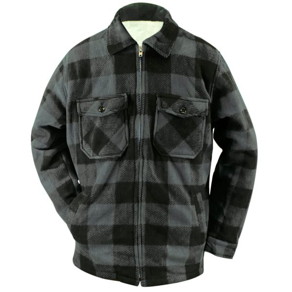 Men s Buffalo Plaid Fleece Lined Jacket M9109 Online now - Image 2