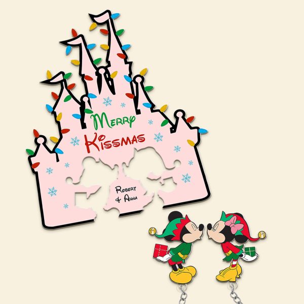 Personalized Christmas Gifts For Couple Key Holder, Merry Kissmas 04kati230824 Supply - Image 3
