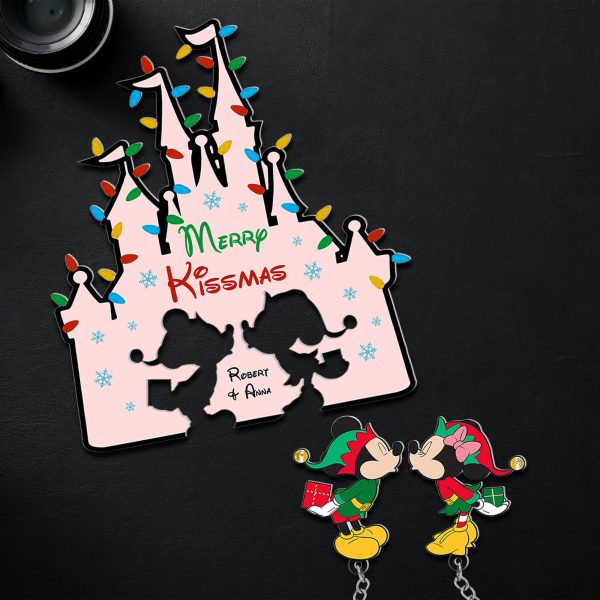Personalized Christmas Gifts For Couple Key Holder, Merry Kissmas 04kati230824 Supply - Image 2